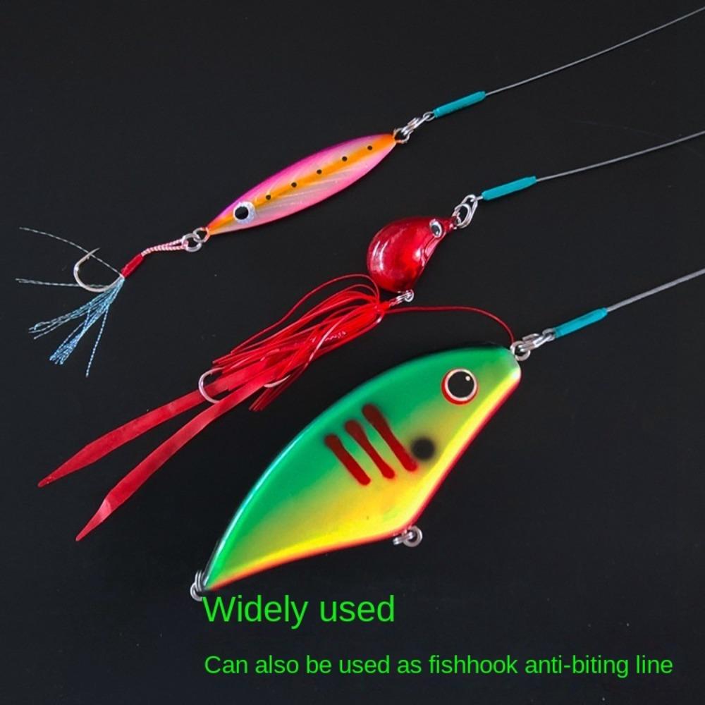 4PCS 7*7 strands Stainless Steel Wire Leader With Bearing Swivel & Clip Fishing Steel Core Leash Anti-bite Thread 4 Sizes