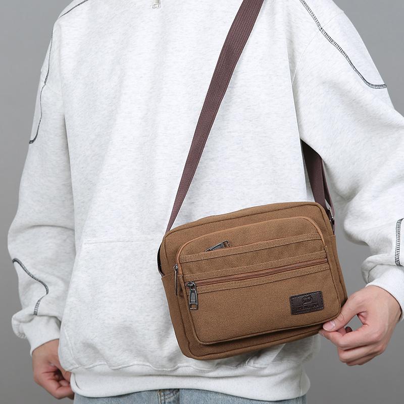 Men's Canvas Waist Pack – Large Capacity Outdoor Fanny Bag with Phone Pocket for Running Hiking & Travel