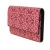 Used 12695 Small Vertical Trifold Wallet 107.55GS97 7942 Calfskin Black Repeat Anagram Pink Women's from Japan AUTHENTIC
