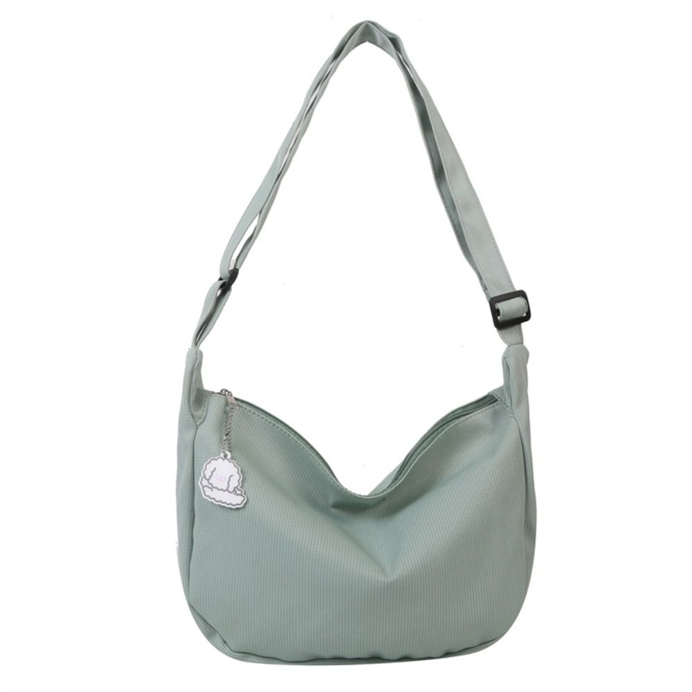 Сумка из холщовой ткани кремового цвета с подвеской в корейском стиле, простая сумка для пельменей для девочек зелёный/серый