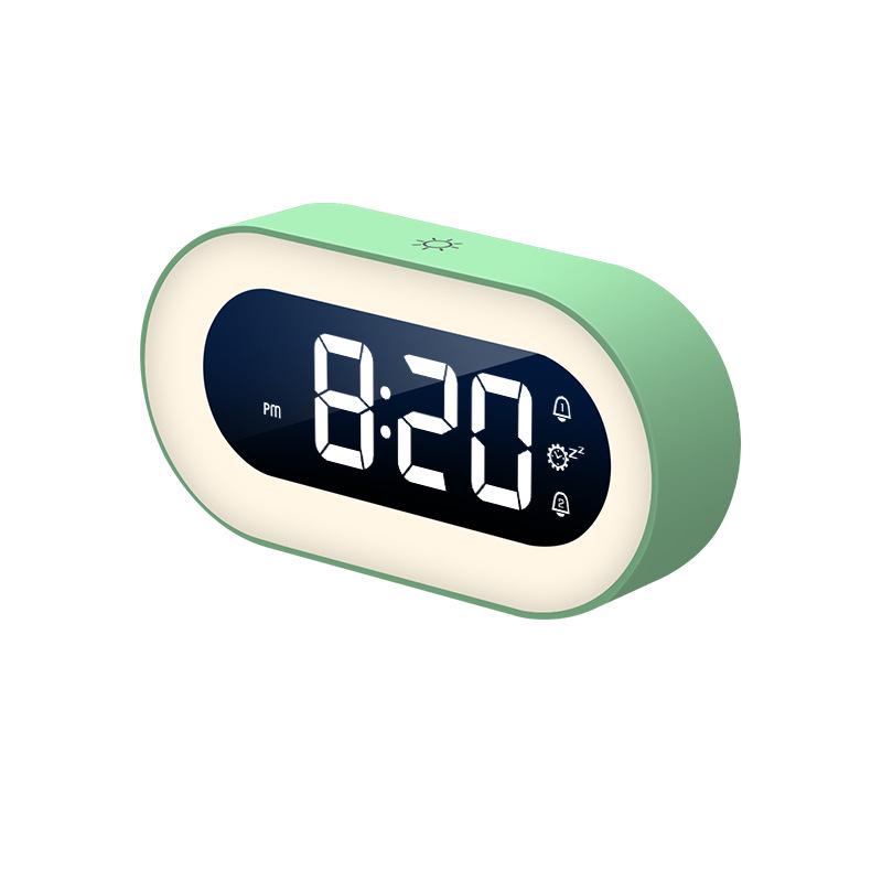 2024 LED Night Lamp & Silent Alarm Clock for Students - Multifunctional Bedroom Timepiece