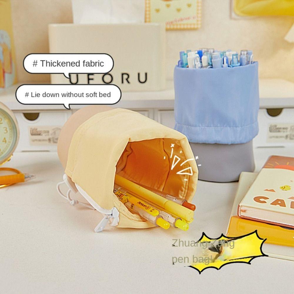 

Foldable Cylinder Pen Holder Blue and White Puppy Cylinder Pen Bag Travel синий