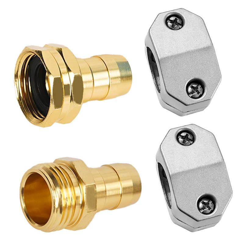 Practical-Garden Hose Repair Kit, 3 Sets Aluminum Alloy Garden Hose End Mender Kit,Fit 5/8In And 3/4In Garden Hose Connector
