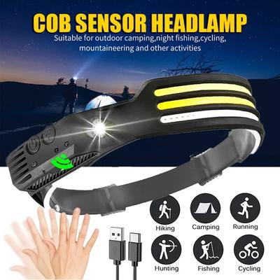 3000lm LED Czujnik Czołówka USB Akumulatorowa Wielofunkcyjna Latarka Czołowa Na Zewnątrz Kemping Wędkarstwo Polowanie COB Czołówka Lampa Robocza