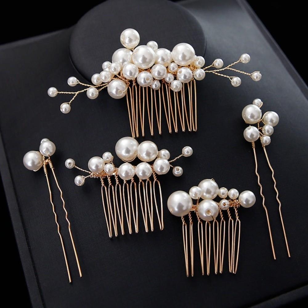 Silver Bride Hair Pins Gold Hair Fork Vintage Wedding Headwear Headpiece