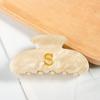 Creative Design 8.6Cm Cream-Coloured Letter Hair Clip Simple Acrylic Shark Clip Hair Accessories For Temperament Girls