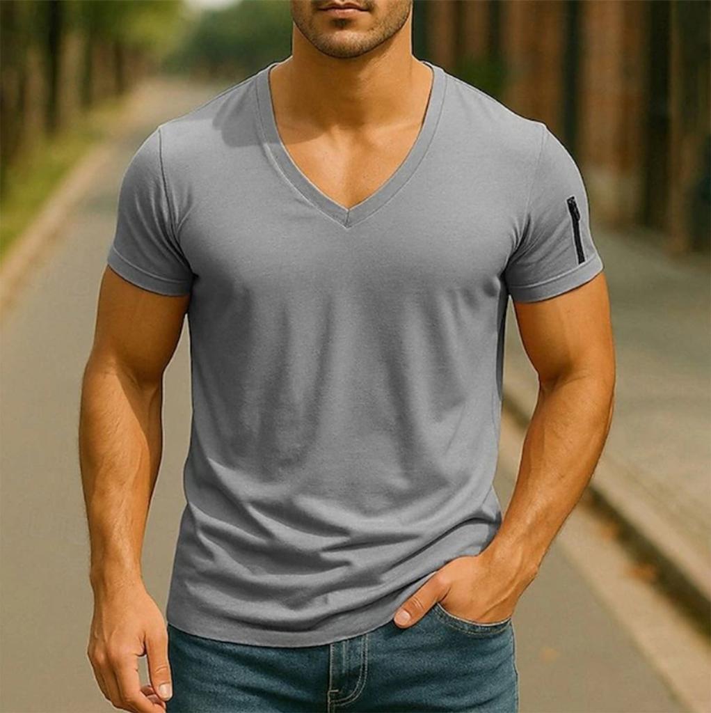 T-shirt Haut Manches Courtes Imprimé Mode Sport et Loisirs pour Hommes T-shirts Unis Pour
