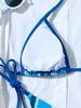 Gestreifter Print Krawatten-Dreieck Sexy geteilter Bikini Badeanzug für Damen