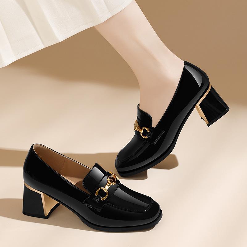 Small leather shoes women's shoes new year soft sole British style flat bottom women's summer spring and autumn thick