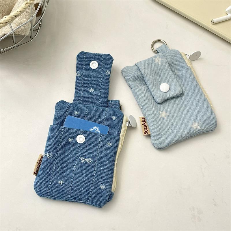 3 High-value Denim Card Bag, Multi-card Position, Small Card Cover, Large-capacity Document, Bank Card Protective Cover.