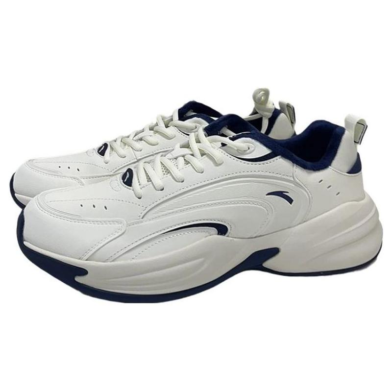 Anta ACE Wear Resistant And Lightweight Low Top Chunky Sneakers Men's White Blue Sneakers 912338802-6