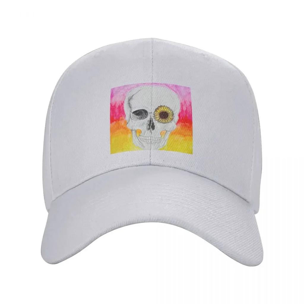 Sunflower Skull Baseball Cap Christmas Hat black WoWoUnisex Beach Fashion WoUnisexs