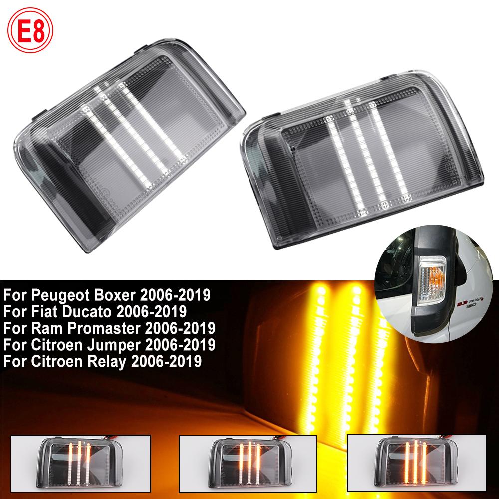2pcs for Peugeot Boxer Citroen Jumper RELAY RAM PROMASTER Fiat Ducato Dynamic Turn Signal LED Blinker Side Mirror Light
