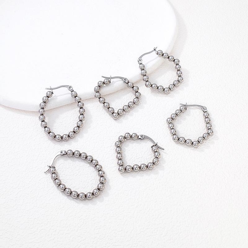 Gold Plated Geometric Titanium Steel Earrings for Women: Simple & Versatile Hot-Selling Accessories