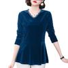 Plus Size Women's Stylish Velvet Lace Top for Spring & Autumn 2026