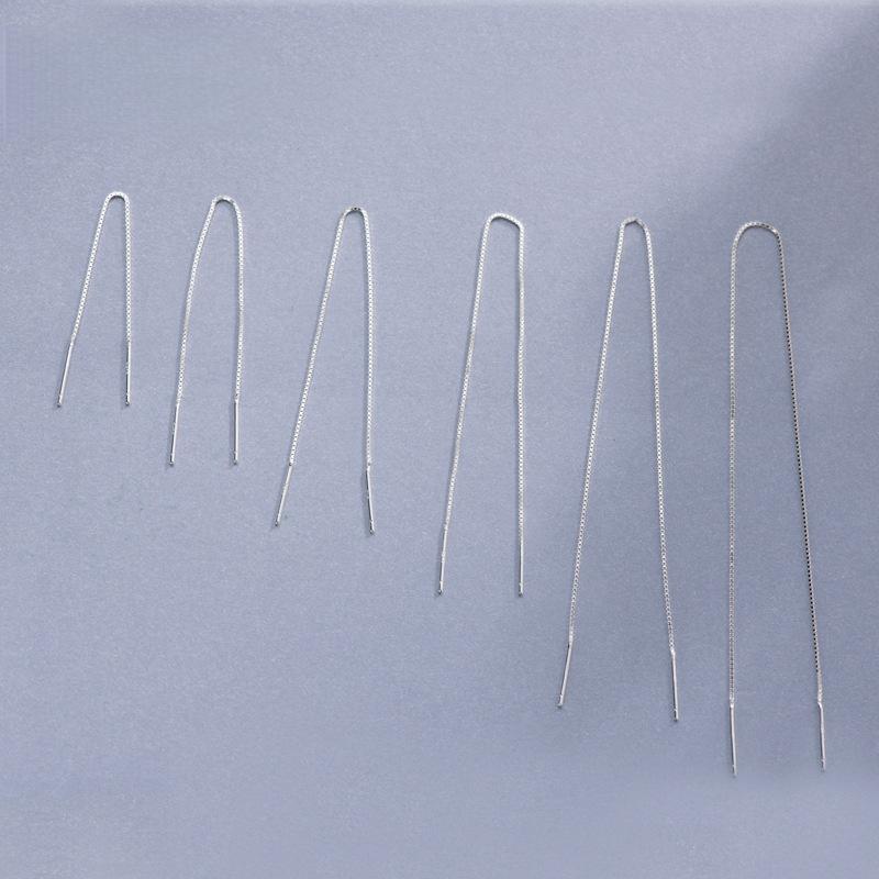 

925 Sterling Silver Threader Earrings Minimalist Long Drop Dangle Earrings Hypoallergenic Jewelry for Women 8CM срібний