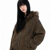 Unisex Reversible Leopard Print PU Leather Fleece-Lined Winter Jacket