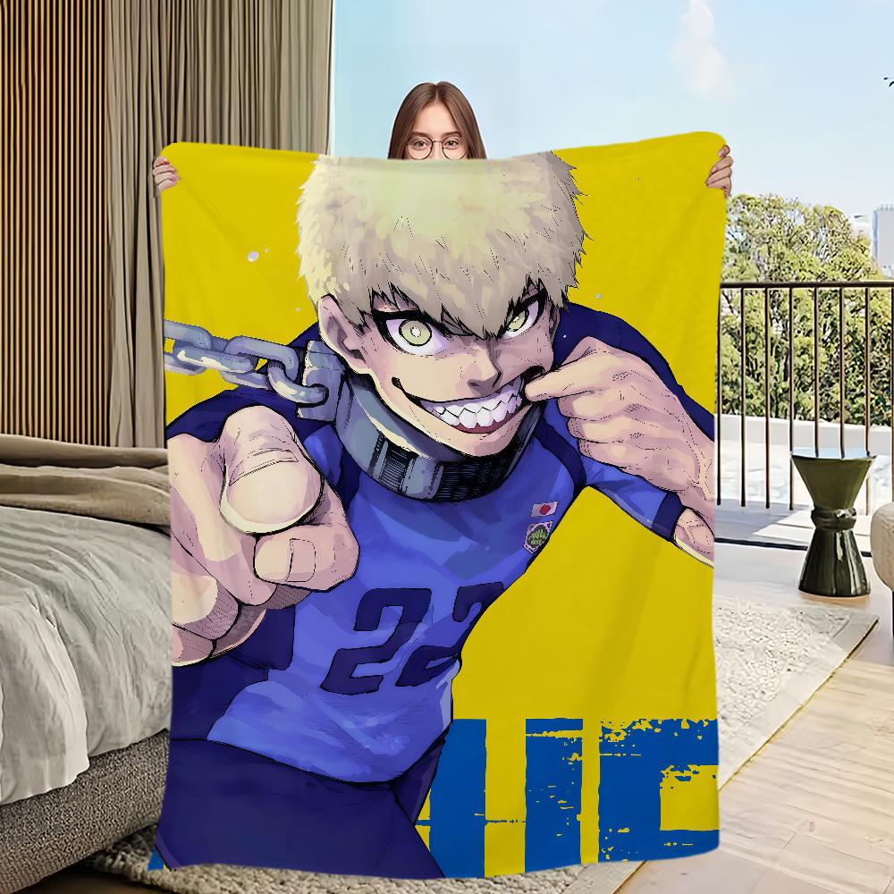 Manga Anime coole I-Igarashi Gurimu B-Blue L-Lock Flanellen warme zachte pluche deken voor bank, woonkamer, kantoor, slaapkamer, reiscadeau