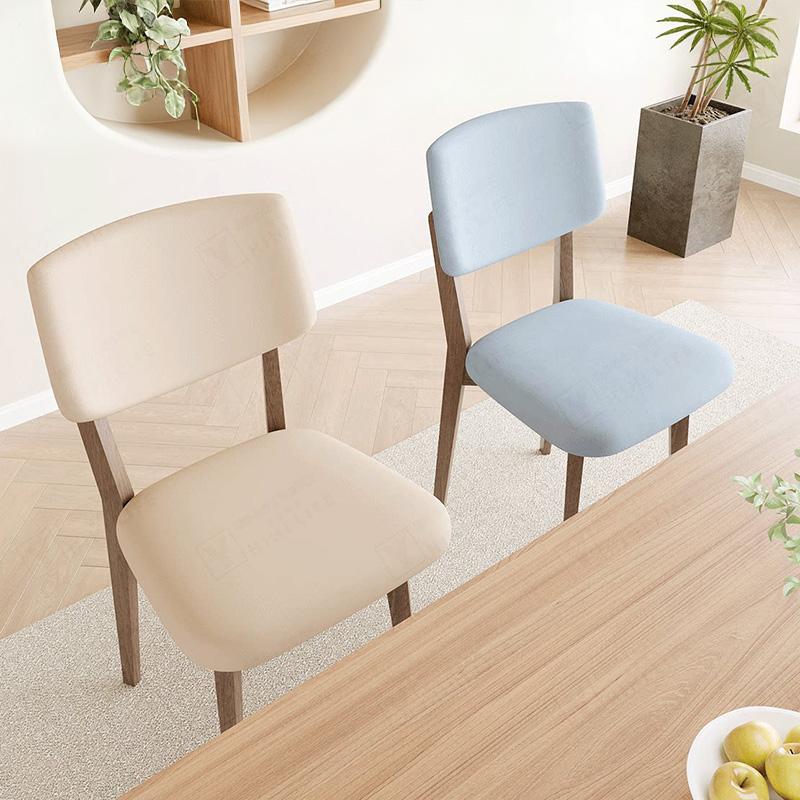 2/4/6pc Solid Color Office Chair Backrest Seat Cover Solid Wood Dining Chair Cover Elastic Seat Cover for Restaurant Dining Room
