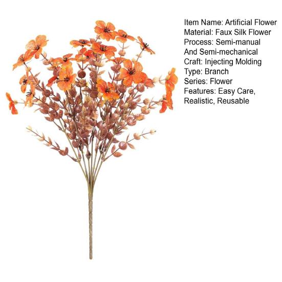 Fall Artificial Violet Flower UV Resistant Fake Silk Flower Home Halloween Harvest Festival Table Centerpiece Indoor Outdoor Faux Bloom Decoration