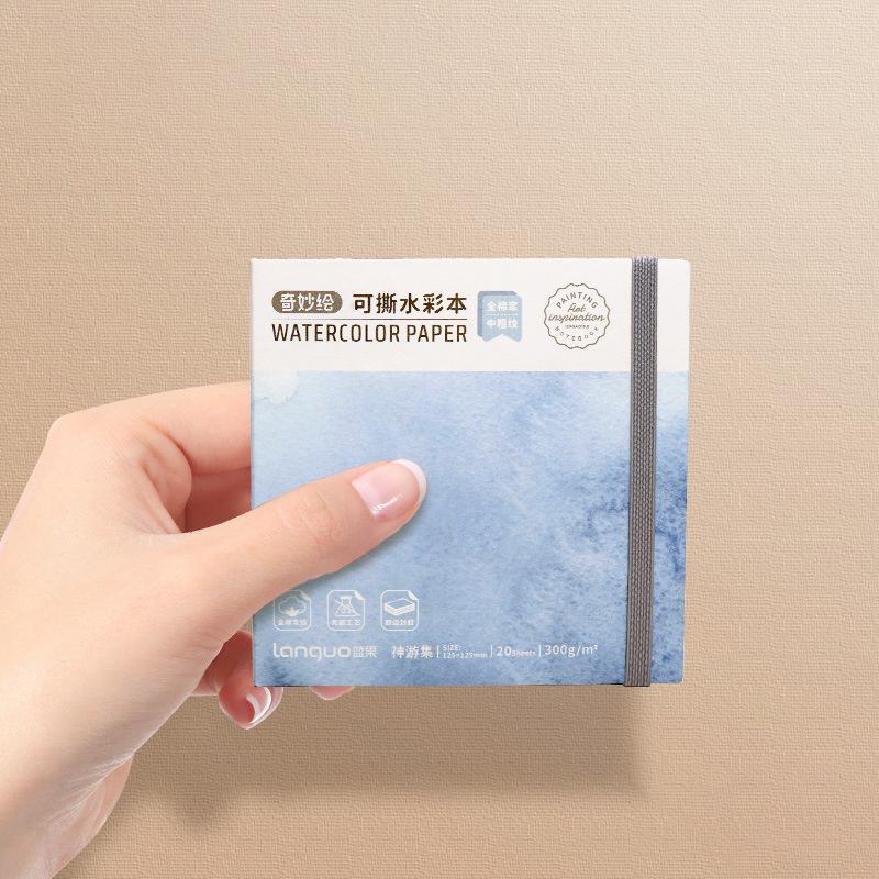 

Квадратная хлопковая бумага для рисования 300 г/м2 для художников, акварельные блокноты для рисования, мини-альбом для рисования, 20 листов, школьные принадлежности для школьников