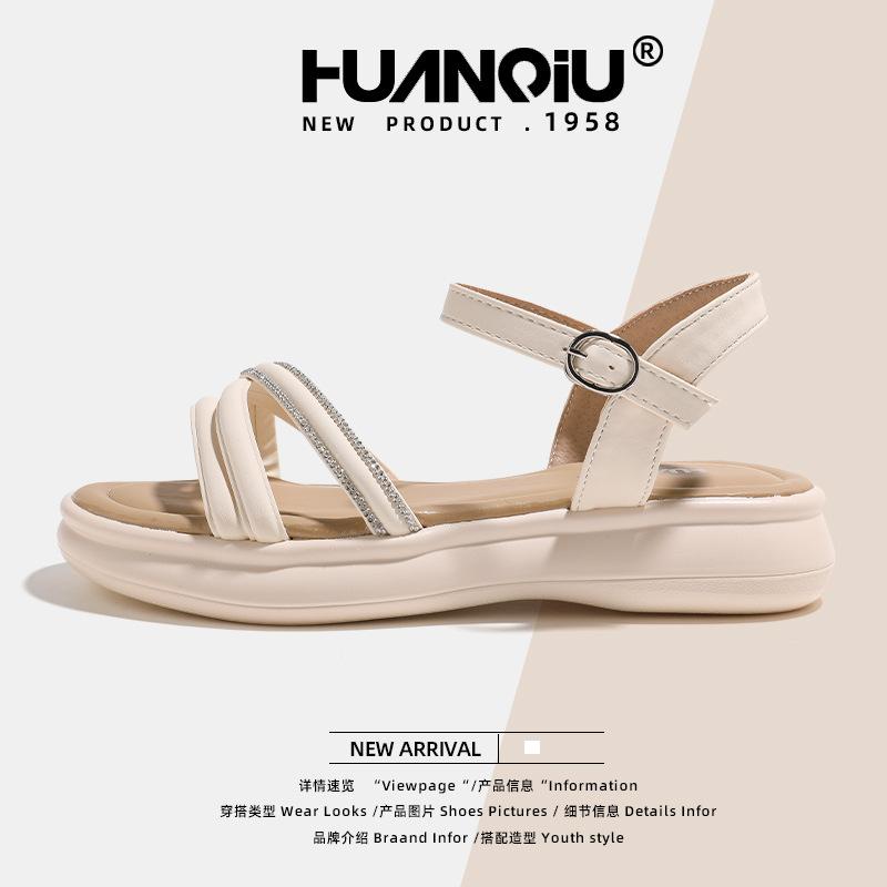 

Global thick-soled heightening sports sandals for women XHQ-GH107 summer new models with skirts, not tired feet, muffin shoes for women 40 бежевый