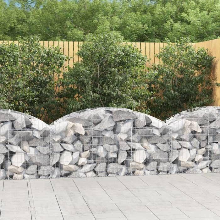 VidaXL Arched Gabion Basket Gabion Cage Gabion Wall Stone Basket Gabion for Stone Garden Patio Outdoor 153453