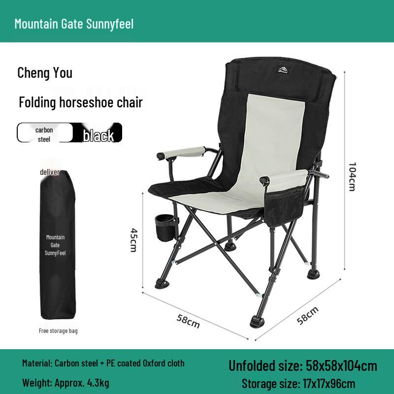 SunnyFeel Portable Camping Chair with Armrests - Folding Director and Fishing Chair