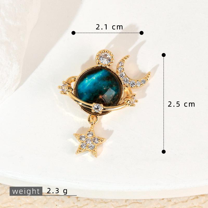 Kupfer Sternenhimmel Sonne & Mond Anhänger Halskette - Vielseitiges Luxus Schlüsselbein Kette Accessoire