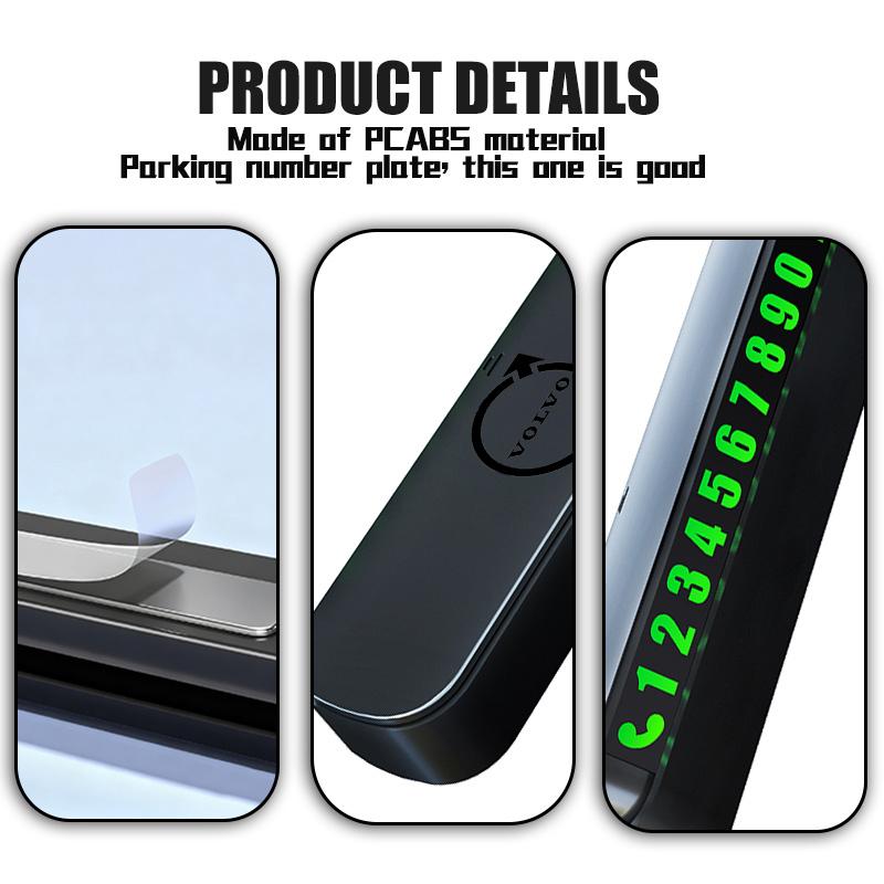 For Volvo Car Temporary Parking Phone Number Digital Moving Number Plate V60 V50 V40 S80 S60 S90 C40 XC40 V70 XC70 XC60 XC90