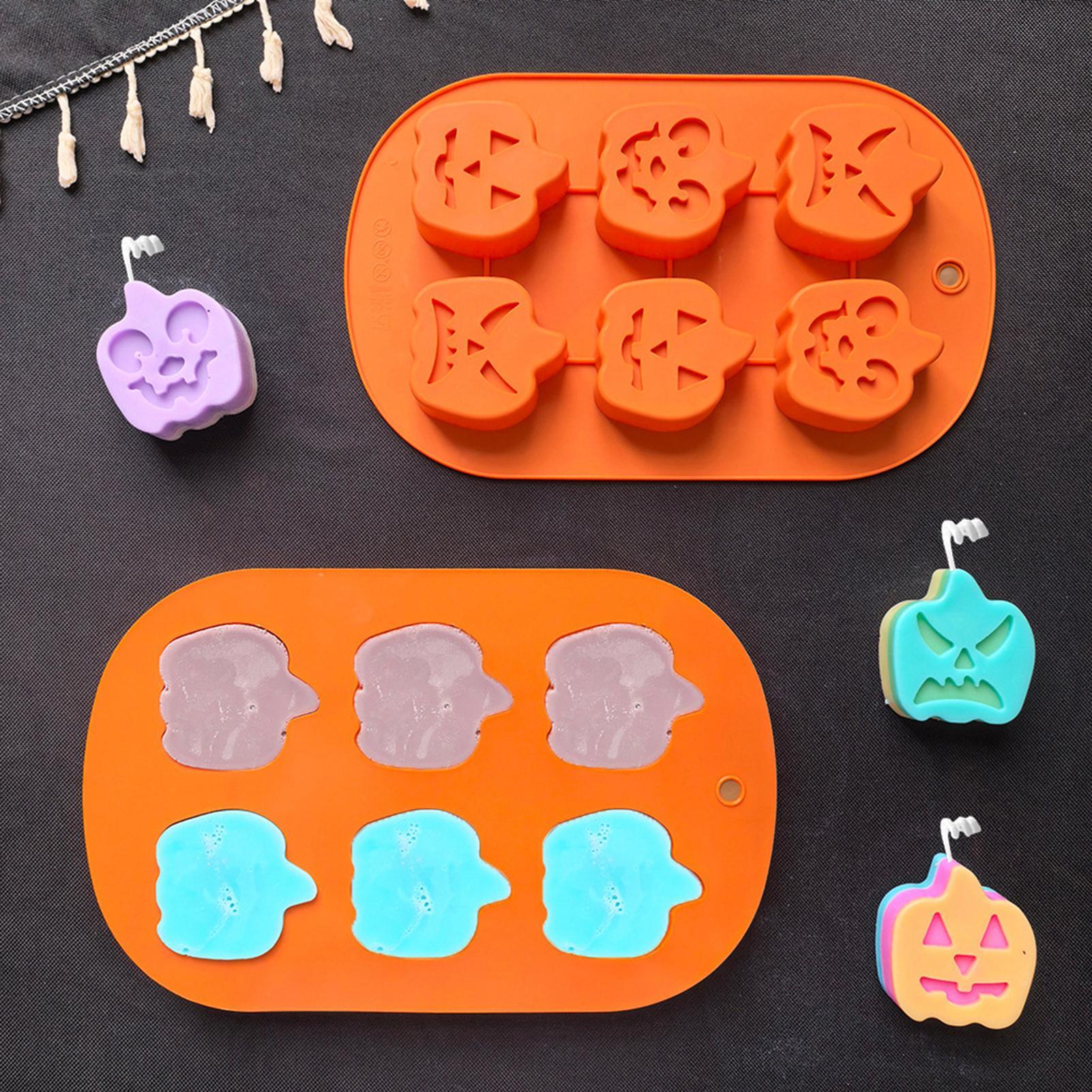 Силиконовая форма для тыквы, 6 ячеек, Хэллоуин, силиконовая форма для кексов, антипригарный противень для десертов, форма для выпечки выпечки, для свечей, мыла China Mainland