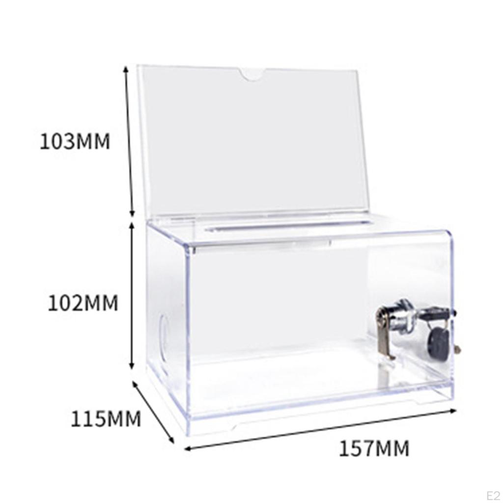 Business Card Collection Box Acrylic Donation Case Collecting Opinion Multipurpose Storage Organizer