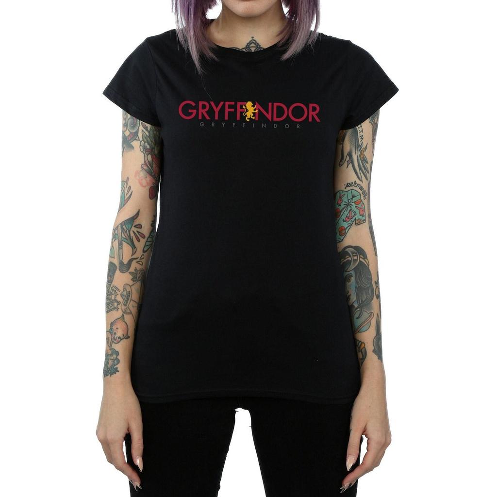 Harry Potter Womens/Ladies Gryffindor Text Cotton T-Shirt