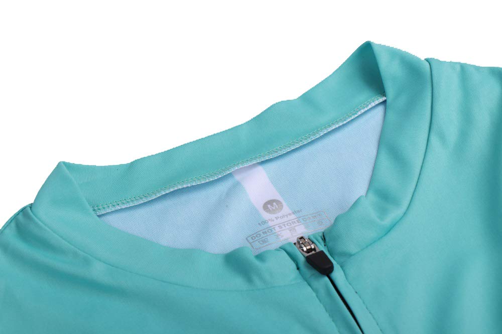 Morethan Cycling Jersey Road Bike Summer Windbreaker Long Sleeve (Light Blue/S/Men's) (Quick-Drying/Reflective Material/Pockets) LVP-016