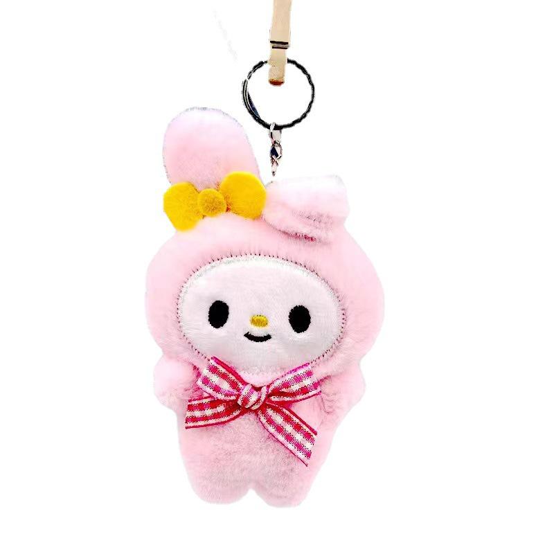 

Набор мини-плюшевых брелоков Sanrio Kuromi, Cinnamon, Pudding, Melody 10cm белый