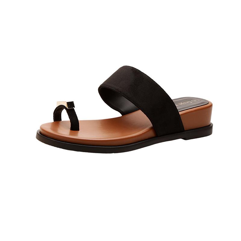 Grape mother of the same style, summer new one-word with set of toes flip-flops flat bottom toe cool slippers for women to wear outside