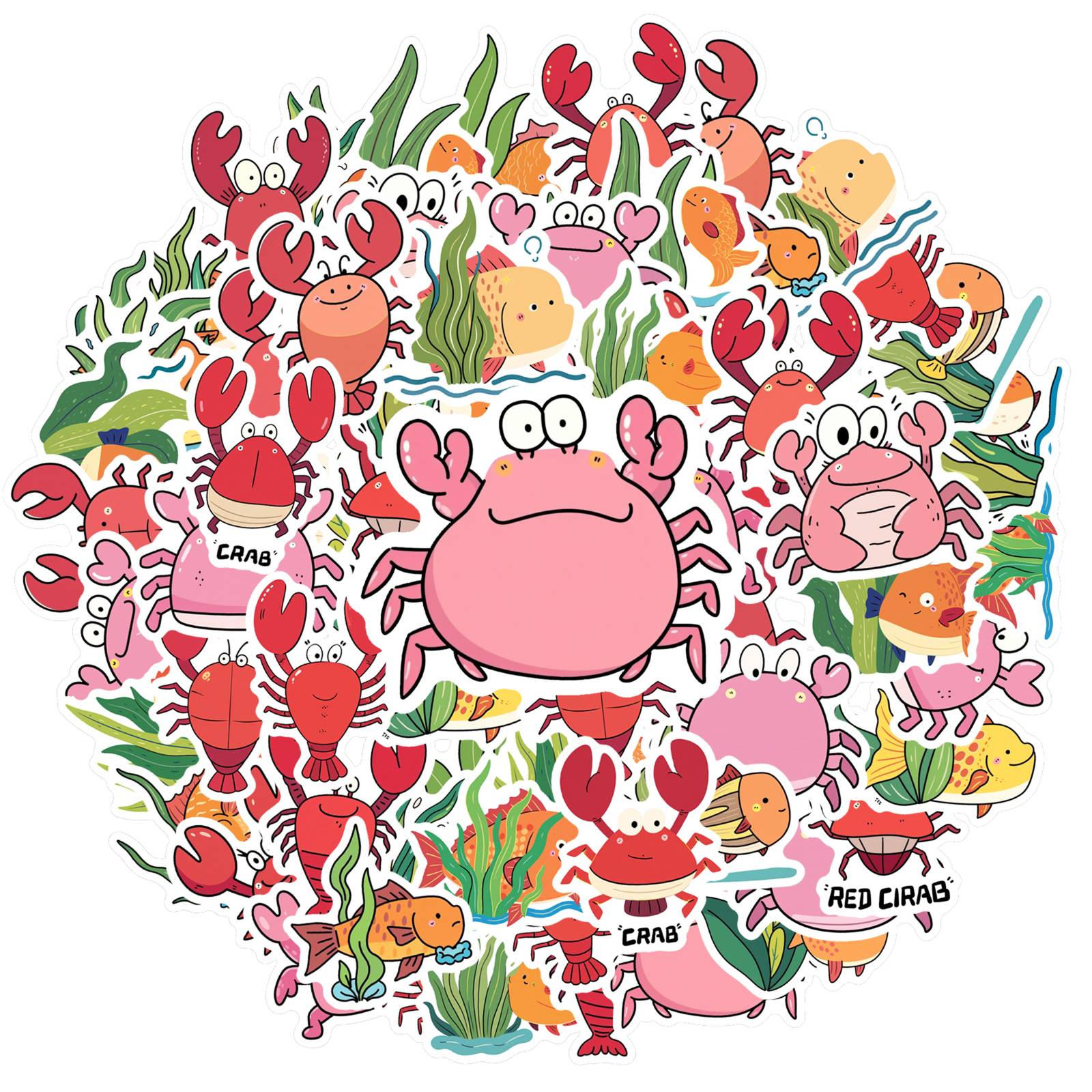 

35pcs Fun Sea Animals Stickers Cute Aquatic Life Stationery Stickers Stickers For Guitar Laptop Helmet Skateboard Guitar