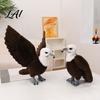 Nature Inspired Home Decor Realistic Plush Bald Eagle Doll Stuffed Animal Toy with Foldable Soft Polyester Wildlife Doll Wings Lifelike Bird Plushie