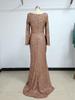 2025 V-neck Sequined Trumpet Sleeve Evening Dress
