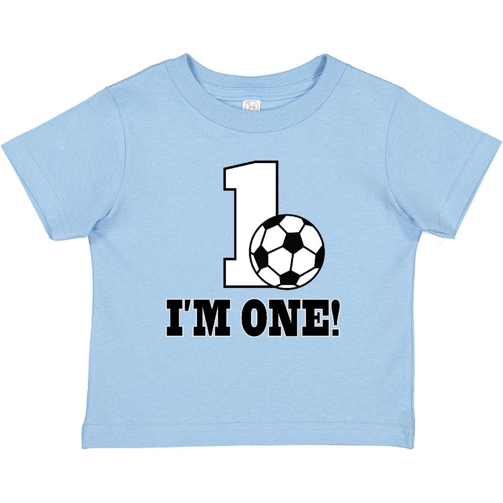 Inktastic First Birthday Soccer 1 Year Old Baby T-Shirt Im Sports Party Clothing