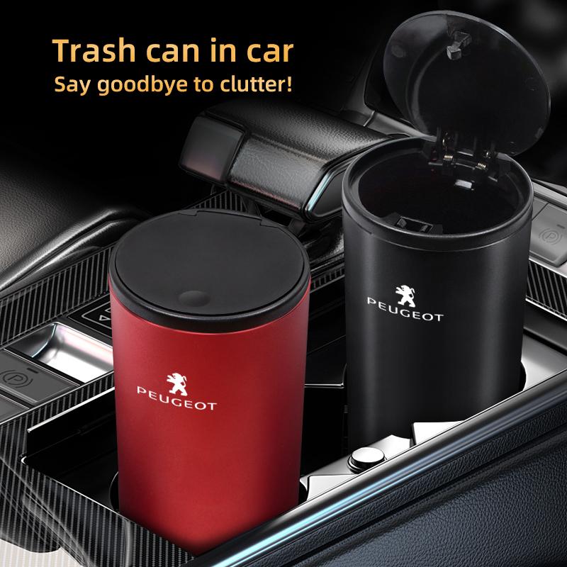 Zinc Alloy Car Trash Can Storage Bag Garbage Bin Ashtray For Peugeot 5008 g 408 308 Landtrek 208 2008 3008 Rifter 508 301 108 608