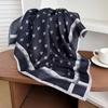 Black Cotton and Linen Silk Scarf Women's New Neck High-end Scarf with Shirt Mother's Light Luxury 71 Small Square Scarf