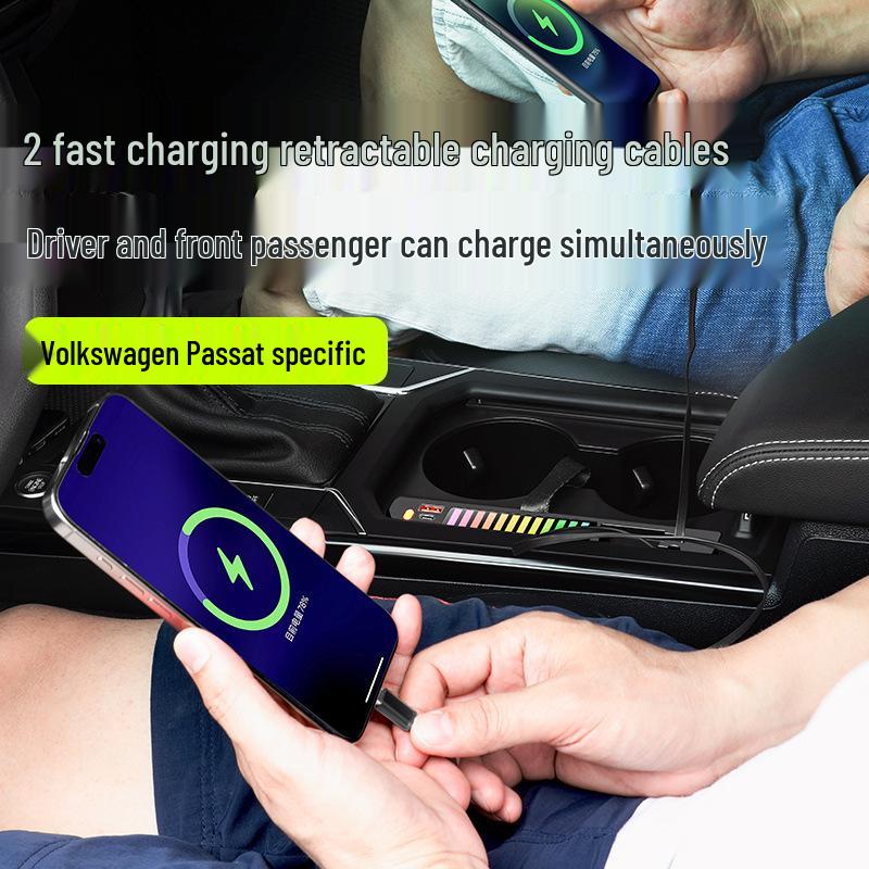 Volkswagen Passat 19-25 USB Car Charger with Central Dock and LED