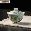 140ml Hand-painted Lotus Gaiwan Boutique Not Hot Tea Tureen Tea Bowl With Lid Kit Tea Brewing Cover Bowl For Tea Ornaments Craft