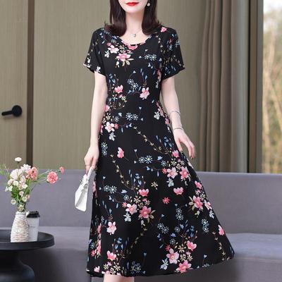 Καλοκαιρινά Γυναικεία Φορέματα Boho Κομψό μακρύ φόρεμα με κοντομάνικο συν μέγεθος