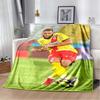 RC Lens Mining City Themed Flannel Blanket, Vintage Miner Helmet & Mine Shaft Print, Soft Warm Fleece Throw for Ligue 1 Football Fans Sofa Bed Decor
