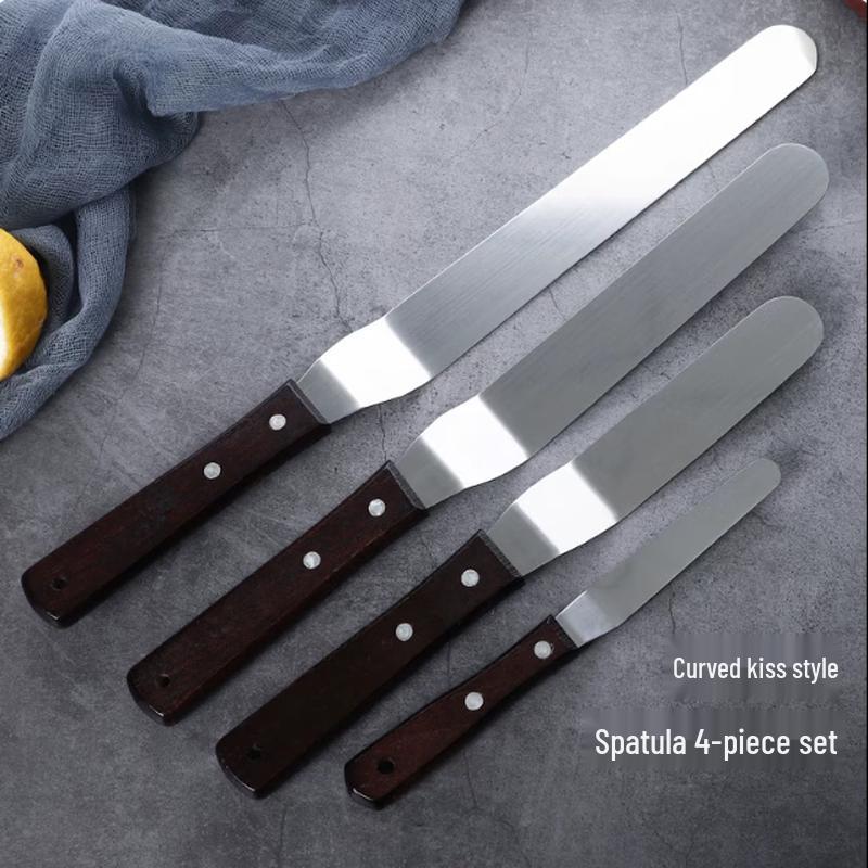 SIVIR Wooden Handle Cake Decorating Spatula Set