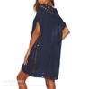 V-Neck Crochet Patchwork Beach Cover-Up Skirt - Sexy & Loose, Hollow-Out Design, Short Length, Available in 10 Colors