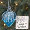 Yousheng Christmas Tree Ornament Gradient Blue Elephant Pendant for Xmas Decor Light Exquisite Winter Wonderland Hanging Ornament Holiday Gift