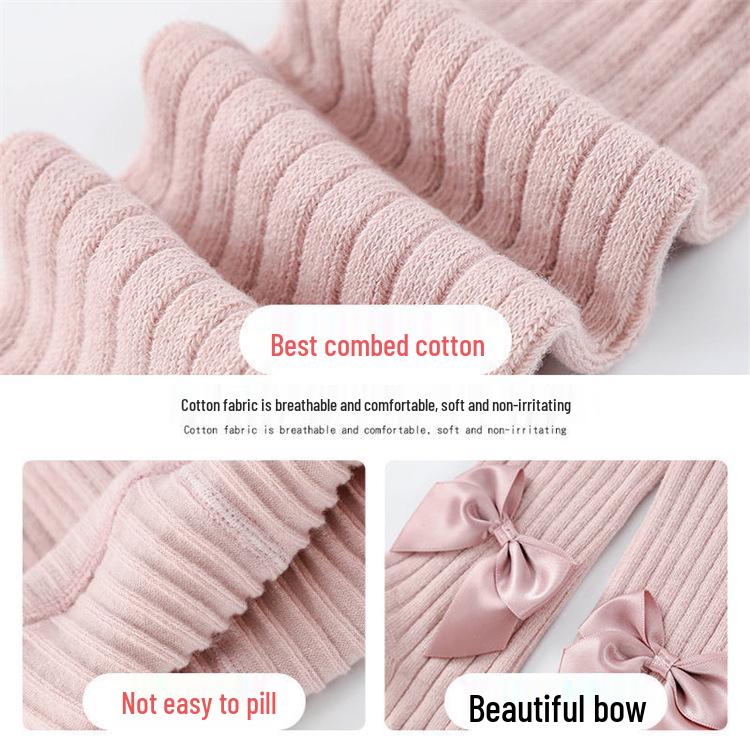 Kids' Spring & Autumn Leggings and Girls' Tights with Baby Spring Socks - Solid Colors, Class A Quality